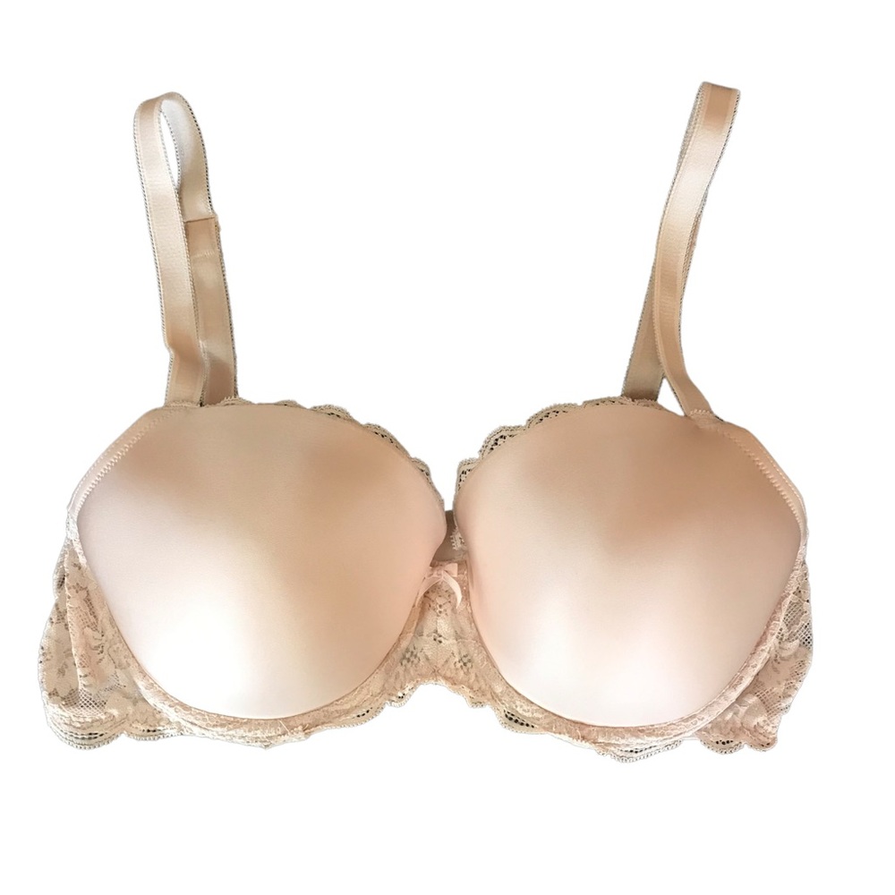 VICTORIA'S SECRET Dream Angels Tan Lace and Satin Underwire Bra 36DD